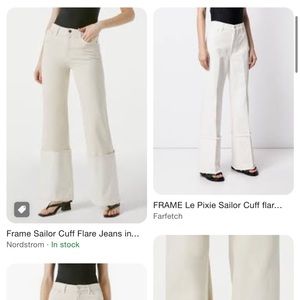 FRAME Le Pixie Sailor Cuffed Flare Jean